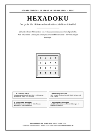 Cover 20 Jahre Hexadoku Jubiläums-Rätselheft